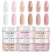 Modelones Acrylic Powder 6 Colors Transparent Jelly Nude Nail Acrylic Powder Milky White Pink Nude Nail Acrylic Powder for Acrylic Nail Art 3D Nail Carving French Nail Extension Gifts for Women A3-Jelly Nude