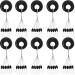 Outus 1200 Pieces Fishing Rubber Bobber Beads Stopper 6 in 1 Black Float Sinker Stops Medium Oval Shape