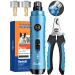 DEELOKI Dog Nail Grinder with LED Light Upgraded 2 Speeds Painless Pet Dog Nail Trimmers and Clipper Super Quiet Best Cat Dog Nail Clippers Kit for Large Small Dogs Pets Cats Breed Paws Quick Grooming Blue