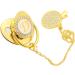 Personalized Golden Baby Pacifier | Safe Curved Design 26 Letters Healthy Bling & Clips for 6-18 Months - Buy Online on GoSupps.com