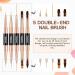 Yasterd Nail Art Brush Set - 5pcs Professional Double-Ended Brushes for Nail Design, Long Lines, Ombre, and 3D Effects - Ideal for Gel Polish and Acrylic - Black - Buy Online on GoSupps.com