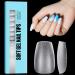 Tomicca Ballerina short nail tips for gel nails gel full cover nail tips pre-shaped half matt tip nails gelly nail tips for acrylic-240 pieces 15 sizes 5. short-coffin 240