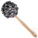 Arswin Shower Sponge Loofah Back Scrubber Loofah on a Stick PE Soft Mesh Loofah Body Scrubber with Wooden Handle Bath Sponge for Women Kids (Black)