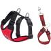 Slowton dog harness with safety belt for car double-lying breathable latex network tissue puppy harness regular safety harness dog for all everyday sports (vermilion m) m vermilion