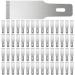 Size 18 Chiseling Blades SK5 Knife Blades No Handles Knife Square Blade Carbon Steel Chisel Tip Knife Blade with Plastic Storage Boxes for Wood Craft Carving Chiseling Shaving Cutting (60 Pack)