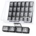 AUVON Extra Large Weekly Pill Organizer 4 Times a Day, 7 Day Pill Box, Daily Pill Case with 28 Compartments, Large Enough to Hold The Large Fish Oils, Vitamins, Supplements and Medication Black
