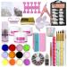 Warm Girl Acrylic Nail Kit Acrylic Powders Glitter Acrylic Liquid Nail Art Set Nail Form Nail Decorations Glue Brush Kits 2