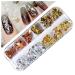 12Grid Gold Glitter Flakes DIY Nail Art Decorations Nail Gold Foil Irregular Aluminum Sequins Ultra-thin(CB03)