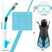 ZEEPORTE Adult Snorkeling Gear Set - Panoramic View Diving Mask, Trek Fin, Dry Top Snorkel - Blue SM - Buy Online on GoSupps.com