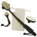 Vive Dry Body Brush Set - Long Handled Multi Brushing Kit - Dark Wood Body Brush Scrubber w/Soft and Stiff Natural Bristles - Great for Back  Feet  Cellulite  Lymphatic Drainage - Exfoliating Massager