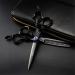 Professional Hairdressing Scissors Thinning Shears 6.0 Inch Barber Black Set Premium Hairdressing Stylish Cutting 6CR Steel Haircut Kit Men Women