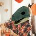 Fivetoo Raptor Face Cover - Movable Pine Latex Dinosaur Mask | Comfortable Breathable Dino Head Cover for Halloween | Multifuntional Green & Light Green Design - Buy Online on GoSupps.com