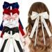6pcs Satin Bowknot Hair Clips Big Bow Hair Clips Set French Barrette Silky with Long Tail Bowknot 90's Accessories Colorful Cute Bow Hair Clip Hairpin Tassel Barrettes Hair Accessories for Women Girls