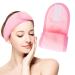 WLLHYF Spa Facial Headband Adjustable Makeup Headband Microfibre Hair Band Stretch Towel Magic Sticker Skincare Hairband for Women Girls Washing Face Bath Yoga Makeup Sport (Pink)