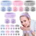 Crowye Set of 36 Microfiber Wash Band and Hair Band Spa Face Wash Headband and Wristband Set Washing Face Towel Wristbands Hair Headband Spa Headband Wrist Wash Bands for Washing Face Shower Makeup