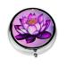 Purple Lotusround Pill Box 3 Compartment Round Pill Box Organizer #Portable Travel Pill Box for Traveling.