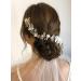 SWEETV Pearl Bridal Headband - Silver Wedding Headpiece with Crystal Flower Accents for Women and Girls - Buy Online on GoSupps.com