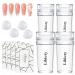 BUDOCI Easy French Manicure Stamp Kit 4pcs Nail Art Jelly Stamper with Scrapers Set & 4 Replaces Silicone Head for Stamping French Nail Tip Home DIY Nail Salon 8 Piece Set