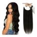 Hair Extensions Invisible Wire Hair Extensions 1 Piece Fish Line Human Hair Extension With Clip Brazilian Straight Natural Remy Hair Clip In Hairpiece For Women Hair Pieces(20 INCHES) 20 INCHES Color 1B