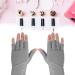 Professional 1 Pair UV Gloves For Nails Art Light Protection Gel Polish Manicure Care Fingerless Moisturizing Hand Protector Manicure Tools (Grey) - Buy Online on GoSupps.com