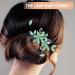 Uonlytech Comb Hair Comb Metal Flower Hair Comb Bride Wedding Hair Comb Crystal Wedding Hair Side Comb Rhinestone Bridal Hair Comb for Brides Women Girls(Green) Pearl Hair Rhinestone - Buy Online on GoSupps.com