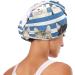 Blue White Striped Cat Hair Towel 2 Pack - Super Absorbent Quick Dry Turbans for Women & Girls - Buy Online on GoSupps.com