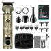 Bestauty Beard Trimmer Men 6 in 1 Professional Hair Clipper Zero Gapped T-Blade Beard Trimmer Kit for Nose Body and Facial Cordless Rechargeable LED Display Shavers for Men Kit Golden