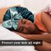 WEIPAO Silk Satin Bonnet - Reversible Double-Sided Sleep Cap for Curly Hair - DarkGreen+LightGray - Buy Online on GoSupps.com