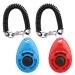 Diyife dogs clicker training clicker with a large button and hand loop professional clicker training set for dog training and dog training for dog cat horse (2 pieces blue + red)