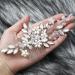Silver Rhinestone Flower Bridal Hair Comb - Wedding Hair Side Comb for Brides & Bridesmaids - Elegant Hair Accessories - Buy Online on GoSupps.com