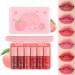 6 Colors Lip Tint Stain Set Mini Liquid Lipstick Lip Tint Set Dewy Lip Tint Stain Lip Tint Korean Lip and Cheek Stain Non-Stick Cup Not Fade Long-Lasting Waterproof High Pigment Vivid Color