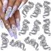 3D Alloy Dragon Nail Charms Retro Silver Dragon Charms for Nails Chinese Zodiac Dragon Nail Art Charms Metal Nail Charm Nail Jewels For Nail Art Decoration DIY Nail Accessories Nail Supplies 10pcs/set