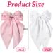 Kinretixia 2 Pieces Hair Bow Clips for Women Large Satin Hair Bows Long Tail Alligator Clips Big Hair Bow Girls Hair Pink/White - Buy Online on GoSupps.com