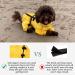 Minezi High Collar Waterproof Raincoat Set for Dogs - Reflective Strips & Zippers - Medium Yellow (Back Long: 37-40cm) - Ideal for All Breeds - Buy Online on GoSupps.com