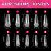 AIMeili 432 Pieces Transparent Fake Nails | 12 Sizes Artificials Acrylic UV Gel Nail Tips - Coffee Color - Perfect for Nail Art & Easy Application - Buy Online on GoSupps.com