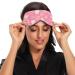 Unisex Haskirky Light Blocking Eye Mask for Travel, Yoga, Meditation - Pink Hearts and Stars Design - Buy Online on GoSupps.com