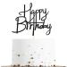 Sotpot Happy Birthday Cake Topper Black Glitter Happy Birthday Cake Decoration Suitable For Party Decoration For Anniversary/Birthday for Photo Booth Props