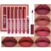 OKENTEN 6 Colors Matte Lipstick Set Waterproof Long-Lasting Moisturizing Makeup Lipsticks Nude Lipstick Makeup Gift Set labiales matte larga duracion 25(01)