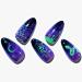 GLAMERMAID Press on Nails Medium Almond Halloween Deep Blue Emo Fake Nail Ombre Dark Purple Gothic Snake Short Oval Stick Glue on Nails Gel Reusable Acrylic Gothic False Nails Kit for Women Enigmatic Sparkling Hole