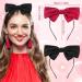 Greoer Red Bowknot Hairband Soft Cloth Red Ribbon Headband Elastic School Uniform Bow Headband Hair Accessories for Girls and Women Ideal for School Birthday Halloween Costume Daily Decoration - Buy Online on GoSupps.com