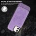 Bizzib for iPhone 12/12 Pro Case Leather Wallet with Card Holder Flip Cover Kickstand Card Slots Double Magnetic Clasp Shockproof Heavy Duty Protective Case for iPhone 12/12 Pro-Butterfly Purple - Buy Online on GoSupps.com