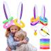 2 Set Inflatable Bunny Ears Ring Toss Game (2 Rabbit-Ear Hats with 12 Ring Toss, 1 Medal and 1 Hand-held Pump) - Great Family Easter Party Games
