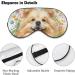 Cute Pomeranian Dog Sleep Mask | Watercolor Dog & Flower Eye Cover | Soft Light-Blocking Adjustable Blindfold for Women - Buy Online on GoSupps.com
