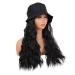 MapofBeauty 24 Inch Black Hat Wig - Long Wavy Curly Synthetic Daily Use Wig - Buy Online on GoSupps.com