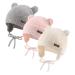 XIAOHAWANG Baby Earflap Beanie Hat Soft Baby Boy Knit Beanies Cute Bear Infant Toddler Girl Hats Autumn Winter 18-3 Years 3pcs-a
