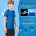 MEETWEE Boys Rash Guard - Short Sleeve Kids Swim Shirt UV Protection UPF 50+ Quick-Drying for Ages 8 - Dark Blue - Buy Online on GoSupps.com