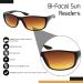 Buy 2 Pair Bifocal Sun Reader Sport & Wrap Around Sunglasses - Amber Tint for Driving & Fishing | +2.00 Power - Buy Online on GoSupps.com