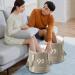 Collapsible Foot Bath with Zippered Lid Portable Foot Soaking Bucket Heat Retaining Non-slip Foot Bath Tub for Home Outdoor Grey Collapsible Foot Bath - Buy Online on GoSupps.com