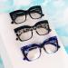 Buy Women's Oversized Reading Glasses 3 Pack | Blue Light Filtering Retro Square Frames | Stylish Eyewear 2.5x International Shipping Available - Buy Online on GoSupps.com