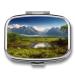 Pill Box Beautiful Scenery Print 2 Compartment Medicine Pill Case Pill Organizer Decorative Metal Portable Pill Box for Pocket Or Purse